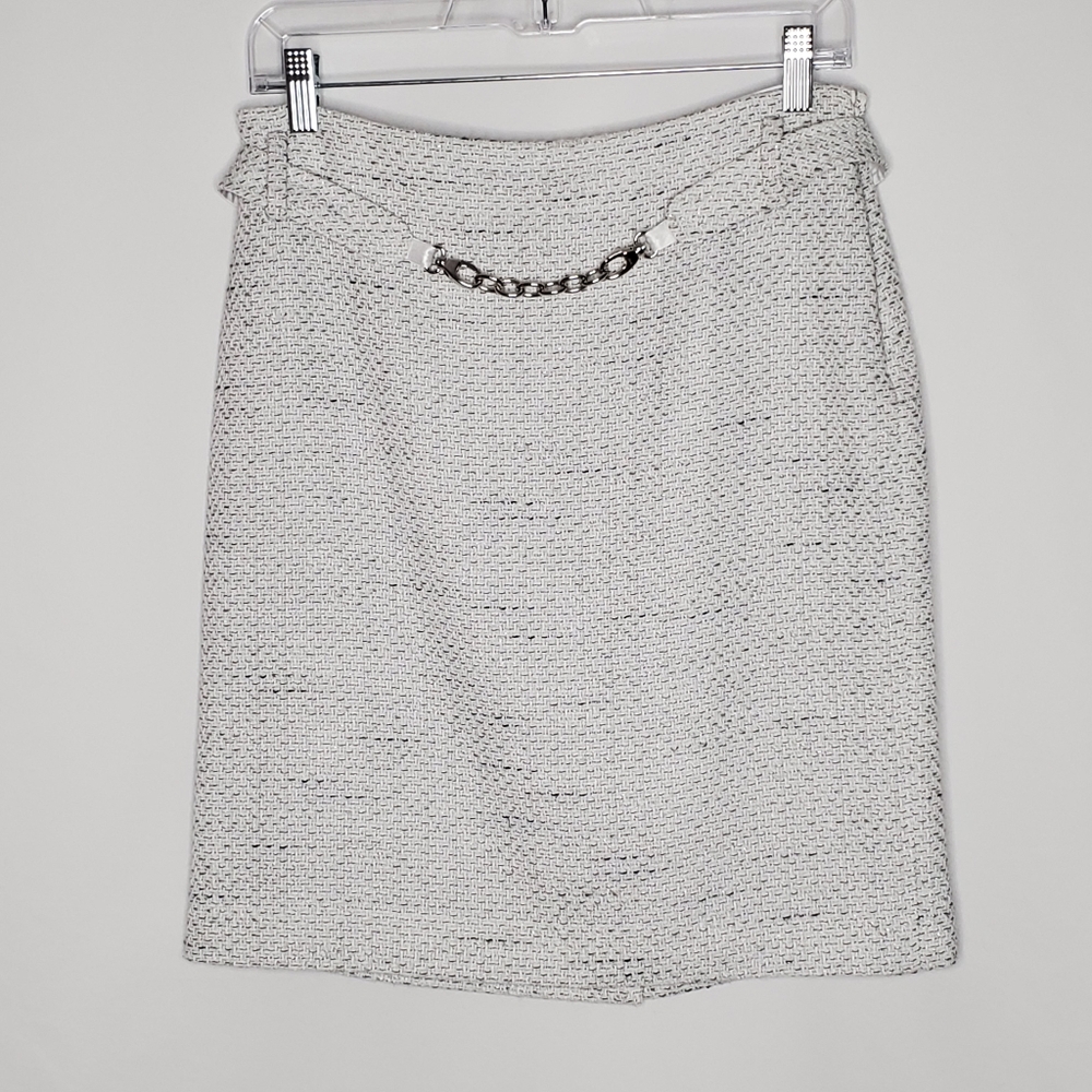 WHBM Metallic Tweed Pencil Skirt with Belt